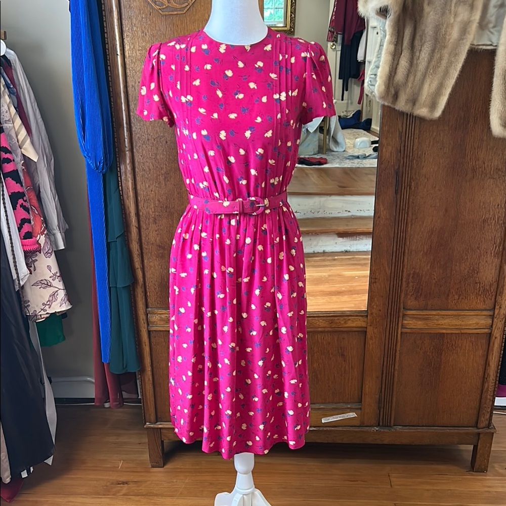 Pink Floral Women's vintage Dress